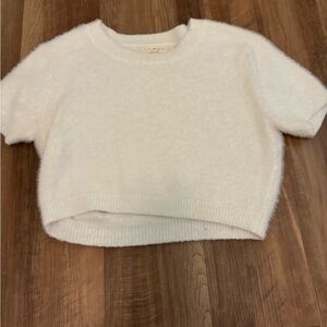 Pacsun LA hearts fuzzy cropped shirt